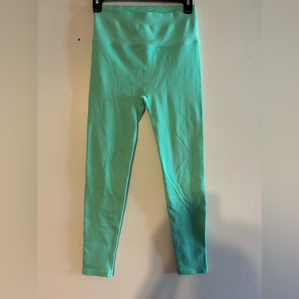 Spiritual Gangster Sea Green High-Waisted Ribbed Leggings Size XS/S